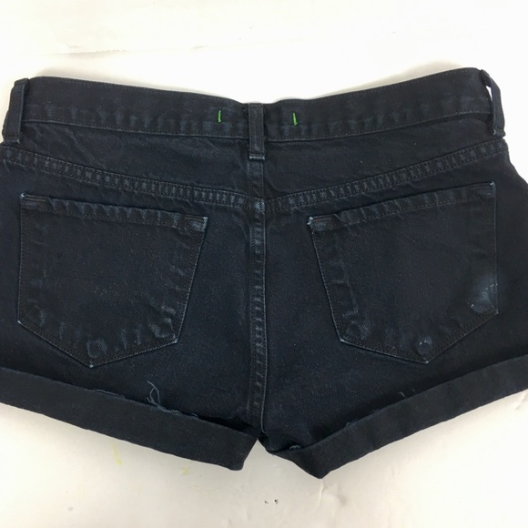 J Brand Dark Blue Distressed Cuffed Short Cosmos - Picture 2 of 6
